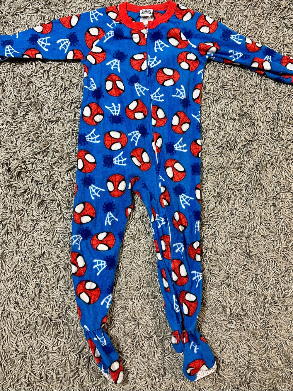 Marvel Blue and Red Spider-Man Kids Footed One-Piece